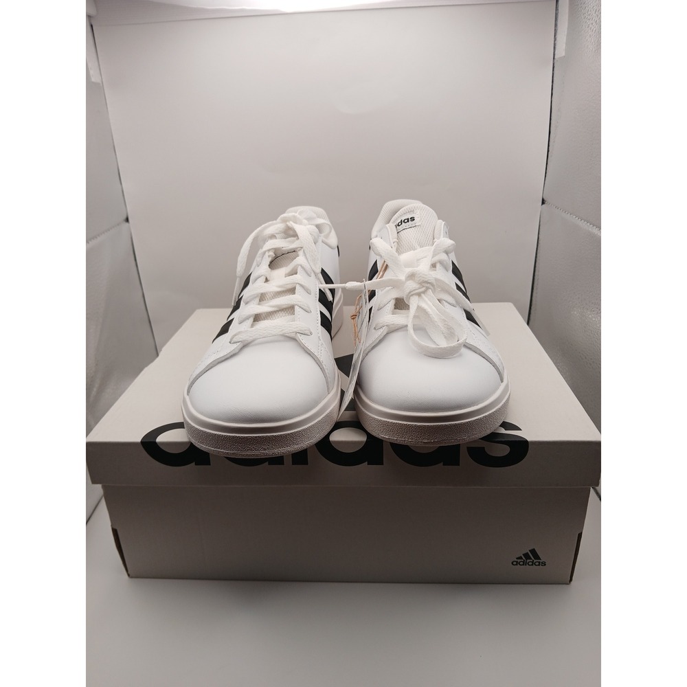 Adidas Grand Court 2.0 K Kids Sneakers White Black Tennis Shoes GW6511 Size 5
